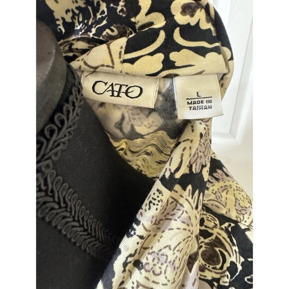 Cato Womens Blouse‎ Shirt Wrap V Neck Sexy Slim Fit Floral Top Career Work- Sz L - Picture 3 of 7